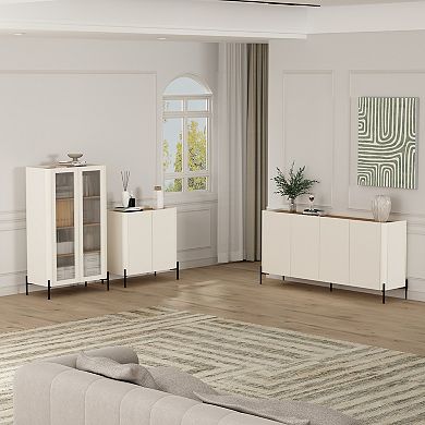 MANHATTAN COMFORT Abbey Modern 2-Piece Buffet & Bookcase Set