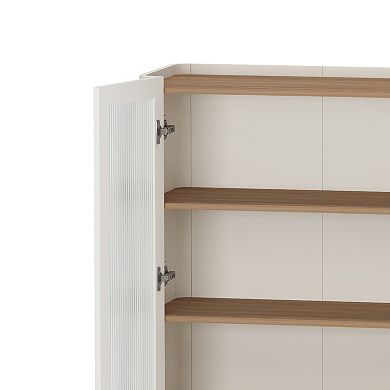 MANHATTAN COMFORT Abbey Modern 2-Piece Buffet & Bookcase Set
