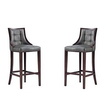 MANHATTAN COMFORT Fifth Avenue Upholstered Wood Barstool Set of 2