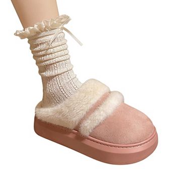 Women's Fuzzy Memory Foam Slippers Fluffy Winter House Shoes Indoor and Outdoor