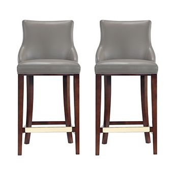 MANHATTAN COMFORT Shubert Upholstered Wood Barstool Set of 2