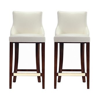 MANHATTAN COMFORT Shubert Upholstered Wood Barstool Set of 2