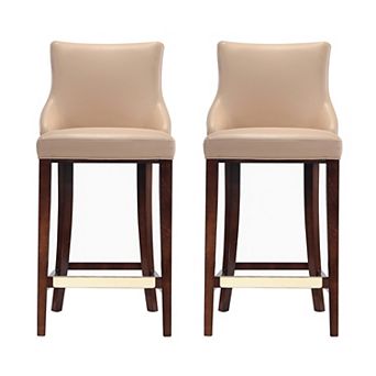 MANHATTAN COMFORT Shubert Upholstered Wood Barstool Set of 2