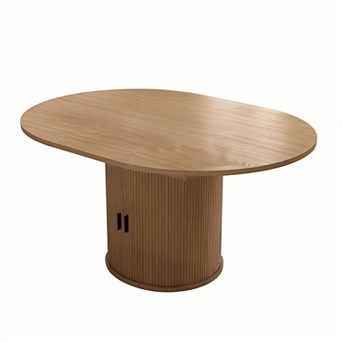 47-63 in Extendable Round Dining Table for 4-8 Modern Round Kitchen Table Circle Dining Table