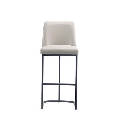 MANHATTAN COMFORT Serena Upholstered Metal Barstool Set of 2