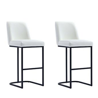 MANHATTAN COMFORT Serena Upholstered Metal Barstool Set of 2