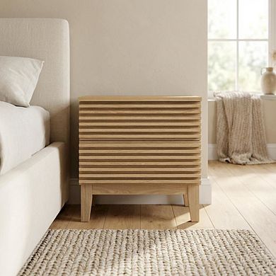 Two-Drawer Nightstand in Finish with Sturdy Build and Modern Style