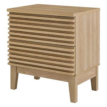 Two-Drawer Nightstand with Sturdy Build and Modern Style