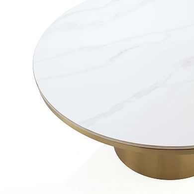 MANHATTAN COMFORT Glenn Modern Glam 2-Piece Coffee Table & End Table Set