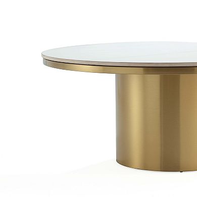 MANHATTAN COMFORT Glenn Modern Glam 2-Piece Coffee Table & End Table Set