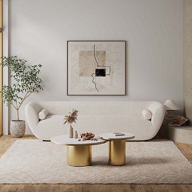 MANHATTAN COMFORT Glenn Modern Glam 2-Piece Coffee Table & End Table Set