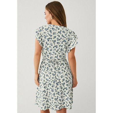 Ellos Plus Size Textured Knit Tie Back Fit & Flare Dress