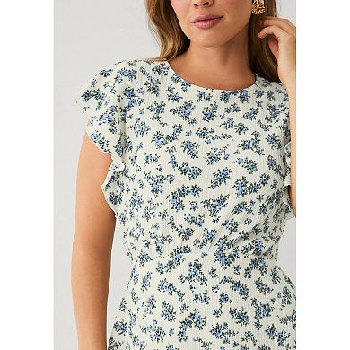 Ellos Plus Size Textured Knit Tie Back Fit & Flare Dress