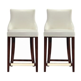 MANHATTAN COMFORT Shubert Upholstered Wood Counter Stool Set of 2