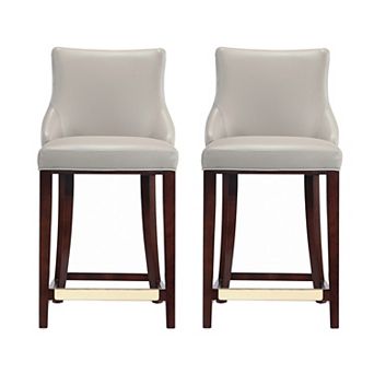 MANHATTAN COMFORT Shubert Upholstered Wood Counter Stool Set of 2