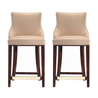 MANHATTAN COMFORT Shubert Upholstered Wood Counter Stool Set of 2