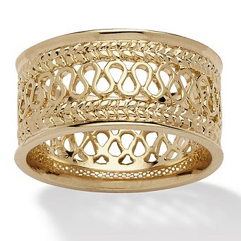 Open Weave Decorative Ring in Gold-Plated