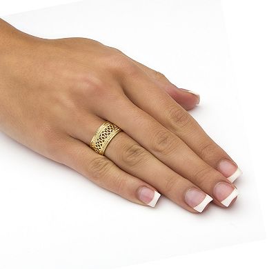 Open Weave Decorative Ring in Gold-Plated