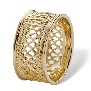 Open Weave Decorative Ring in Gold-Plated