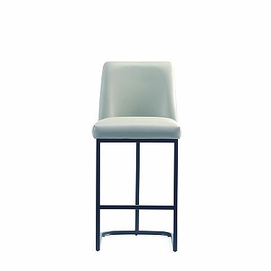 MANHATTAN COMFORT Serena Upholstered Metal Counter Stool Set of 2