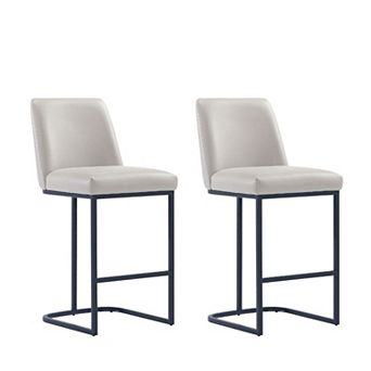 MANHATTAN COMFORT Serena Upholstered Metal Counter Stool Set of 2