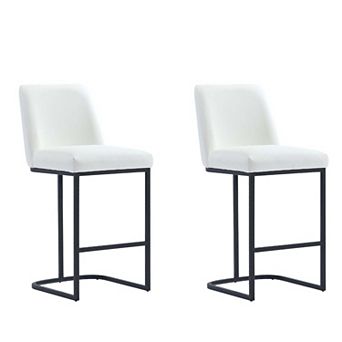 MANHATTAN COMFORT Serena Upholstered Metal Counter Stool Set of 2