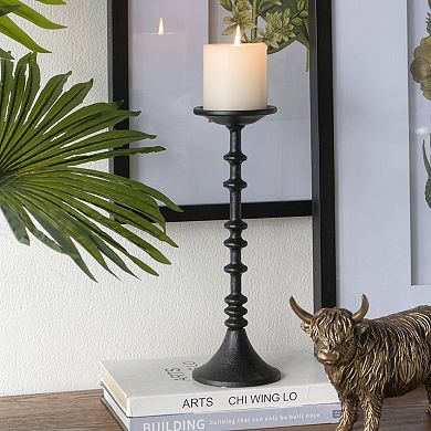 TOEMOA Decorative Iron Candle Holder with Slender Spindle Design Accent