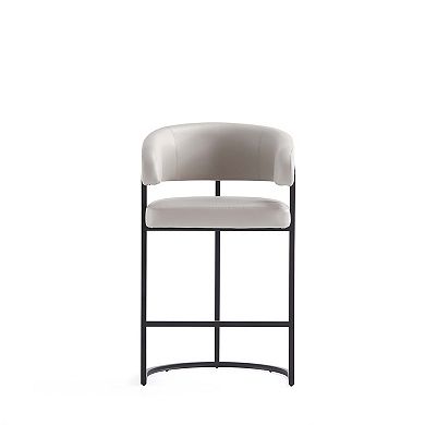 MANHATTAN COMFORT Augusta Upholstered Metal Counter Stool 2-Piece Set