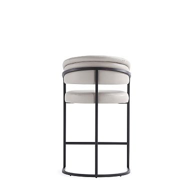 MANHATTAN COMFORT Augusta Upholstered Metal Counter Stool 2-Piece Set