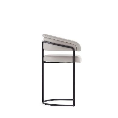 MANHATTAN COMFORT Augusta Upholstered Metal Counter Stool 2-Piece Set