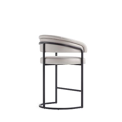 MANHATTAN COMFORT Augusta Upholstered Metal Counter Stool 2-Piece Set