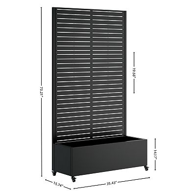 WOW PIONEER Large Metal Raised Garden Bed with Trellis and Locking Wheels