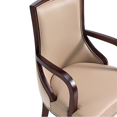 MANHATTAN COMFORT Grand Traditional Upholstered Dining Armchair Set of 2