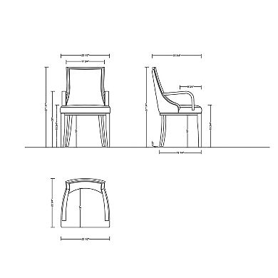 MANHATTAN COMFORT Grand Traditional Upholstered Dining Armchair Set of 2