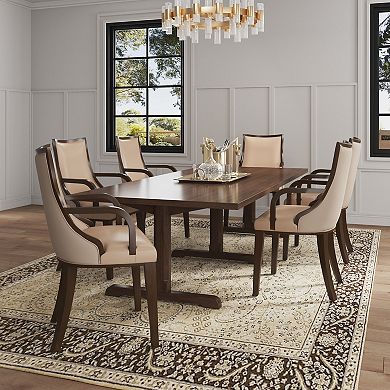 MANHATTAN COMFORT Grand Traditional Upholstered Dining Armchair Set of 2