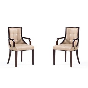 MANHATTAN COMFORT Grand Traditional Upholstered Dining Armchair Set of 2