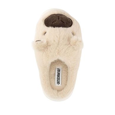 Andrea Women’s Cozy Animal Slippers with Plush Faux Fur 90211