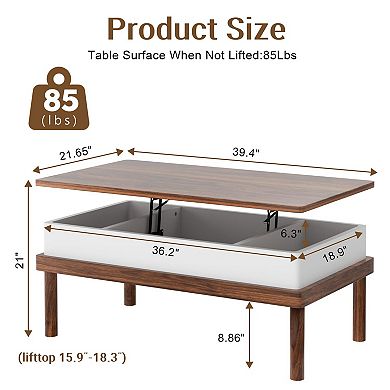 Lift Top Coffee Table with Storage for Home Office