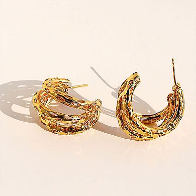 Women's Hollow Out Hoop Earrings - 2.5cm Diameter Hoops