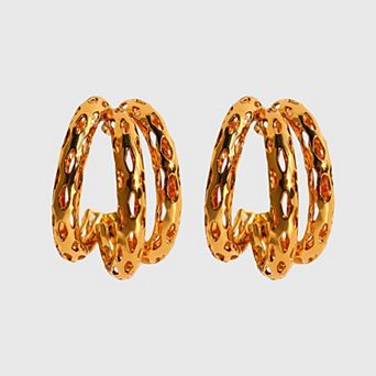 Women's Hollow Out Hoop Earrings - 2.5cm Diameter Hoops