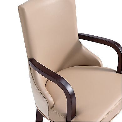 MANHATTAN COMFORT Shubert Upholstered Wood Dining Armchair Set of 2