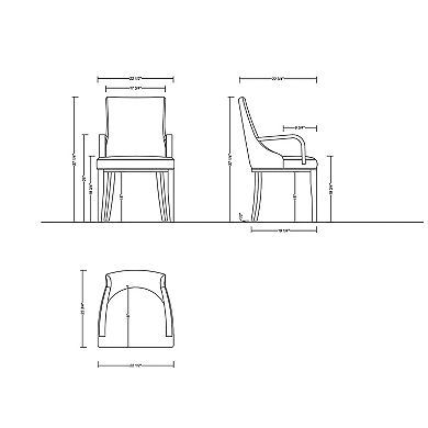 MANHATTAN COMFORT Shubert Upholstered Wood Dining Armchair Set of 2