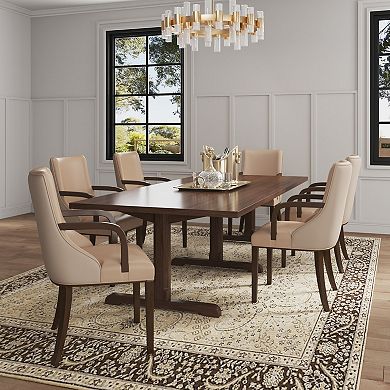 MANHATTAN COMFORT Shubert Upholstered Wood Dining Armchair Set of 2
