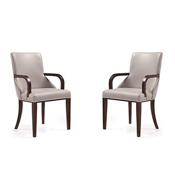 MANHATTAN COMFORT Shubert Upholstered Wood Dining Armchair Set of 2