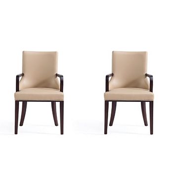 MANHATTAN COMFORT Shubert Upholstered Wood Dining Armchair Set of 2