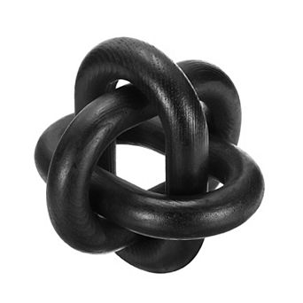 Wood Knot Decor, 6" Chain Link Home Desktop Ornaments Hand Carved Farmhouse Decor