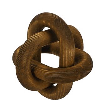 Wood Knot Decor, 6" Chain Link Home Desktop Ornaments Hand Carved Farmhouse Decor