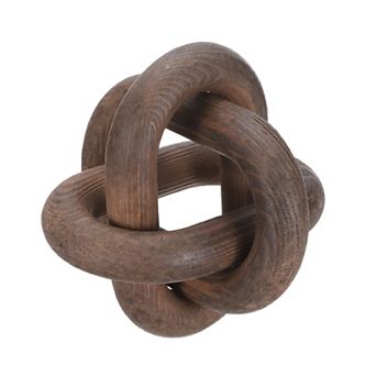Wood Knot Decor, 6" Chain Link Home Desktop Ornaments Hand Carved Farmhouse Decor