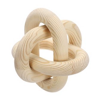 Wood Knot Decor, 6" Chain Link Home Desktop Ornaments Hand Carved Farmhouse Decor