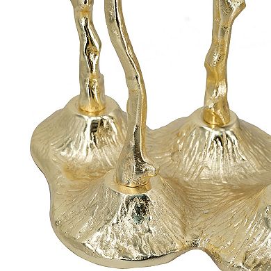 TOEMOA Five-Light Cast Aluminum Sculptural Taper Candle Holder Candelabra